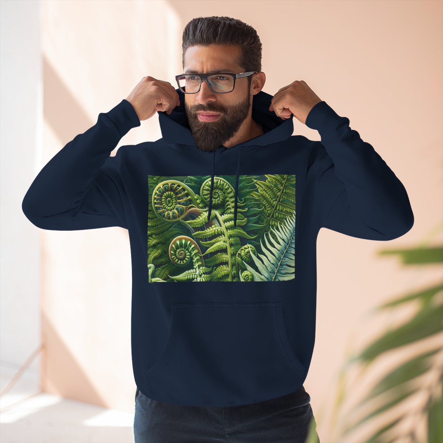 Nature-Inspired Three-Panel Fleece Hoodie for Outdoor Enthusiasts