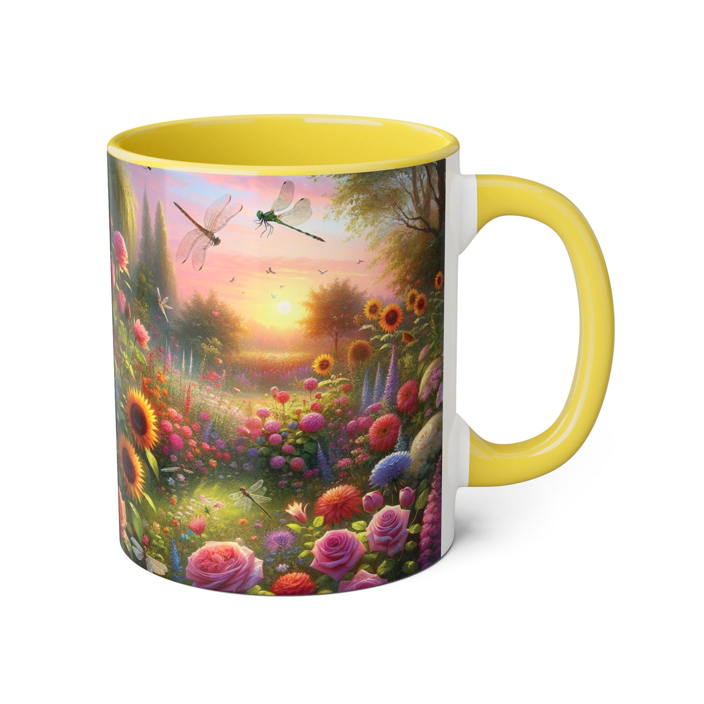 Whimsical Dragonfly Accent Mug, Colorful Nature Coffee Cup, Garden Lover Gift, Outdoor Enthusiast Ceramic, Perfect for Spring