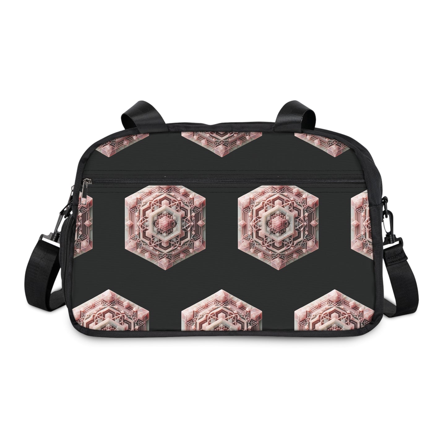 Fitness Handbag - Rose Quartz Geometric Design