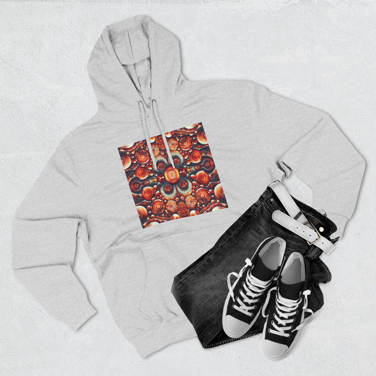 Fleece Hoodie - Carnelian Pattern