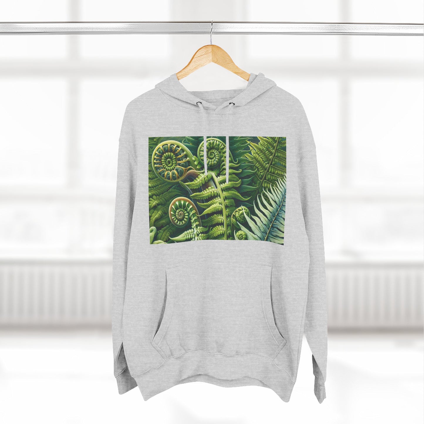 Nature-Inspired Three-Panel Fleece Hoodie for Outdoor Enthusiasts