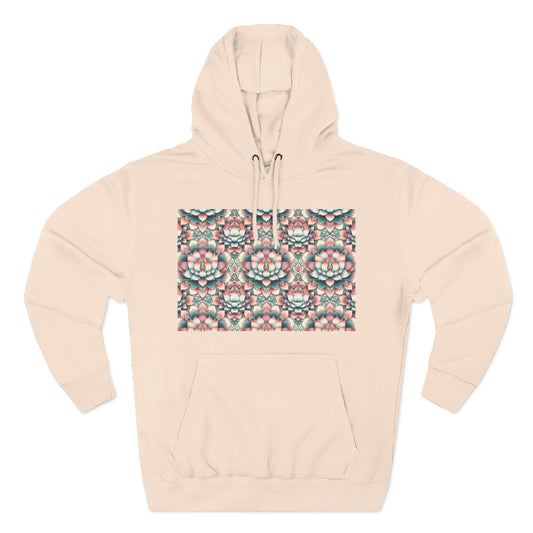 Fleece Hoodie with Lotus Flower Design
