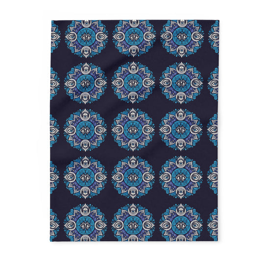 Fleece Blanket with Third Eye Chakra Design