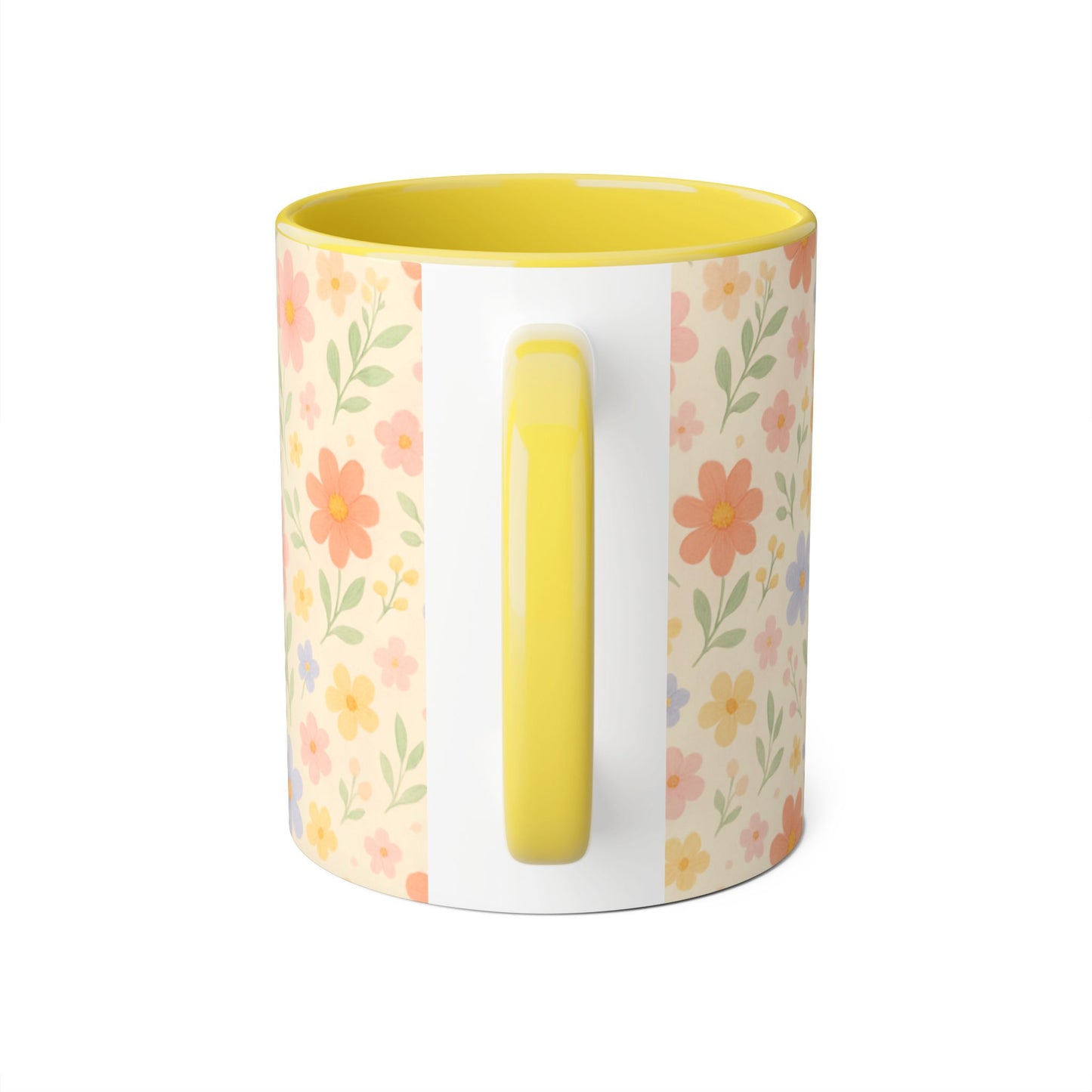 Dainty Floral Accent Mug, Elegant Flower Coffee Cup, Tea Mug, Floral Kitchen Decor, Gift for Her, Botanical Mug