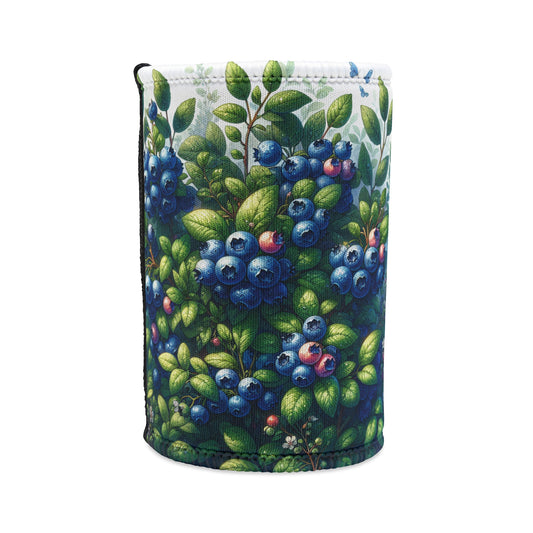 Blueberry Stubbie Cooler, Beverage Insulator, Can Holder, Drink Sleeve, Summer BBQ Gift, Picnic Accessory