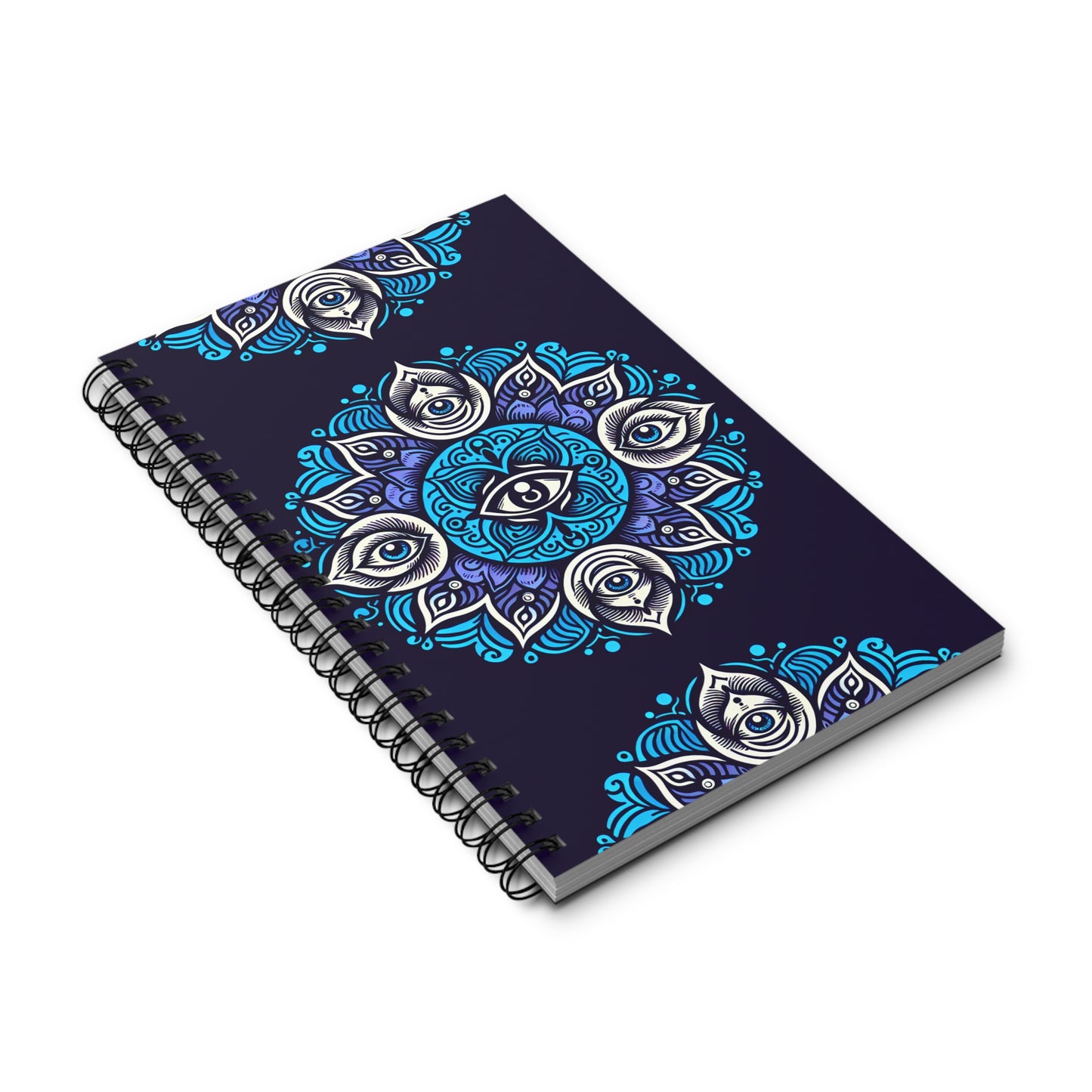 Third Eye Spiral Journal, Spiritual Notebook, Mandala Diary, Artistic Sketchbook, Eye Design Journal for Mindfulness