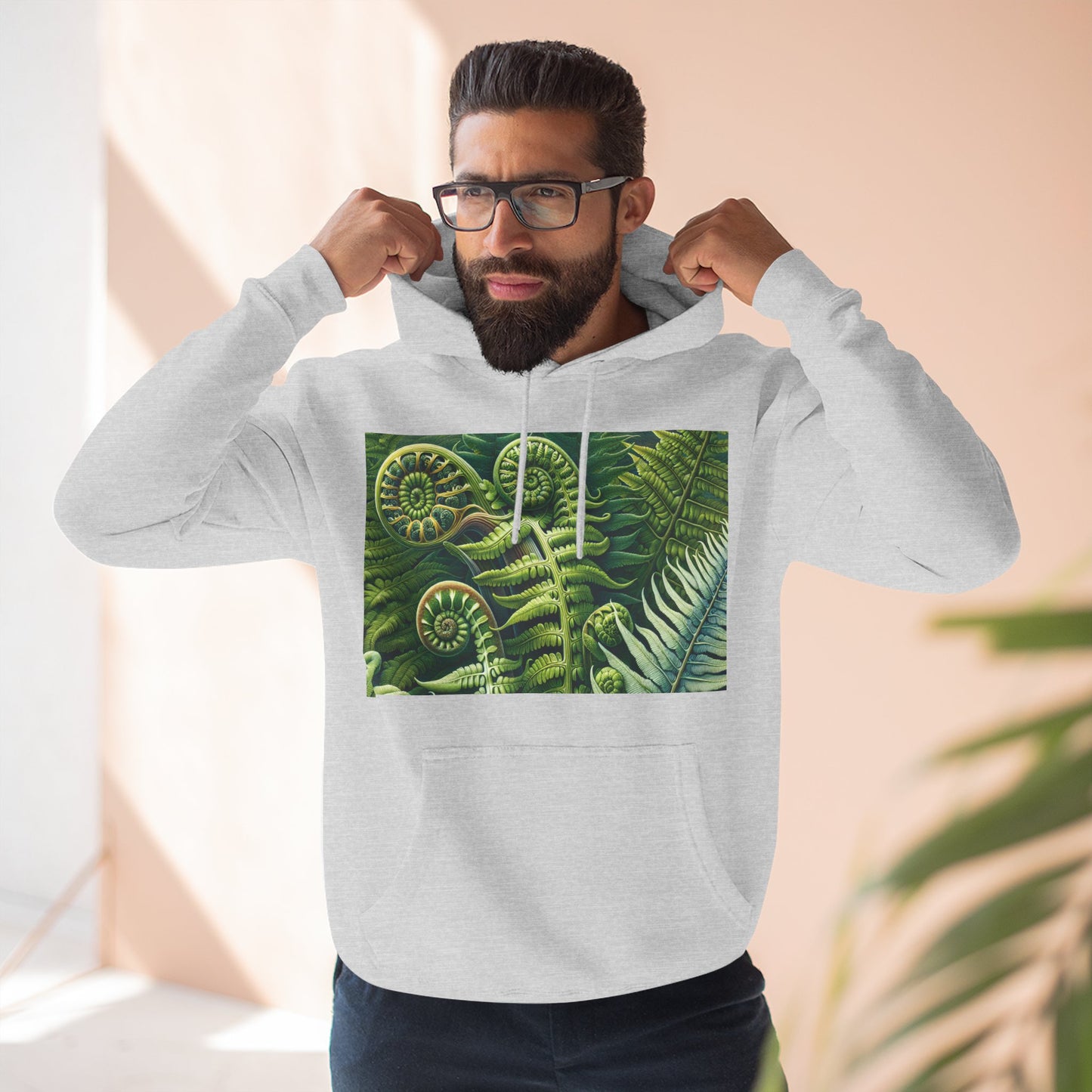 Nature-Inspired Three-Panel Fleece Hoodie for Outdoor Enthusiasts