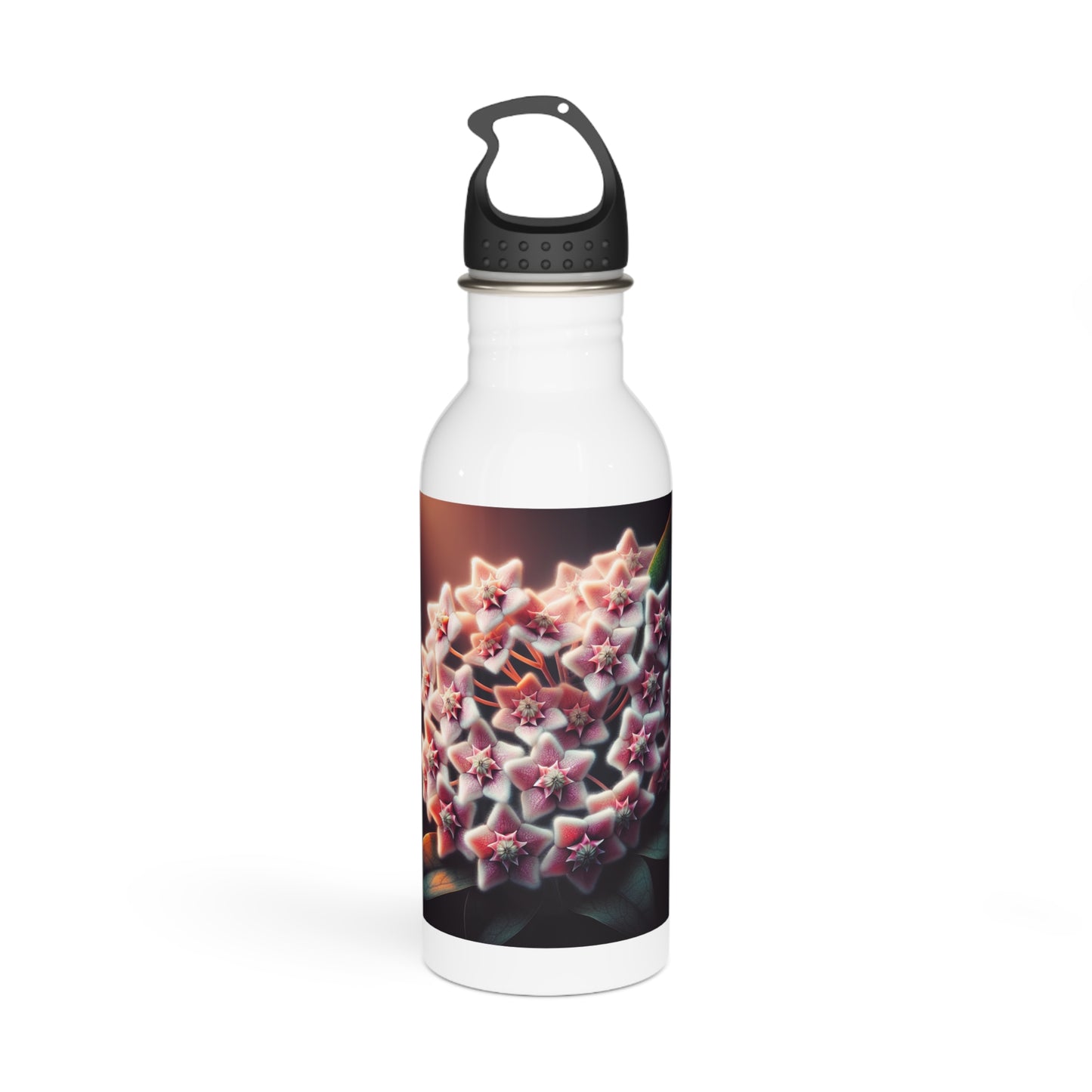 Stainless Steel Water Bottle - Hoya Blooms Floral Design, Reusable Drinkware, Botanical Print, Gardener Gift, Yoga Lover