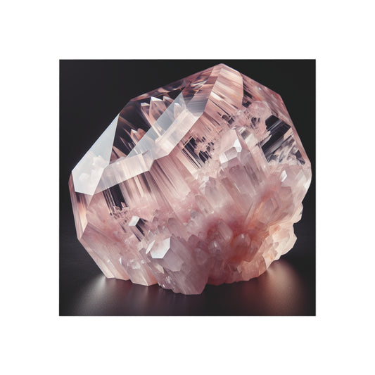 Square Magnet - Rose Quartz Crystal Design