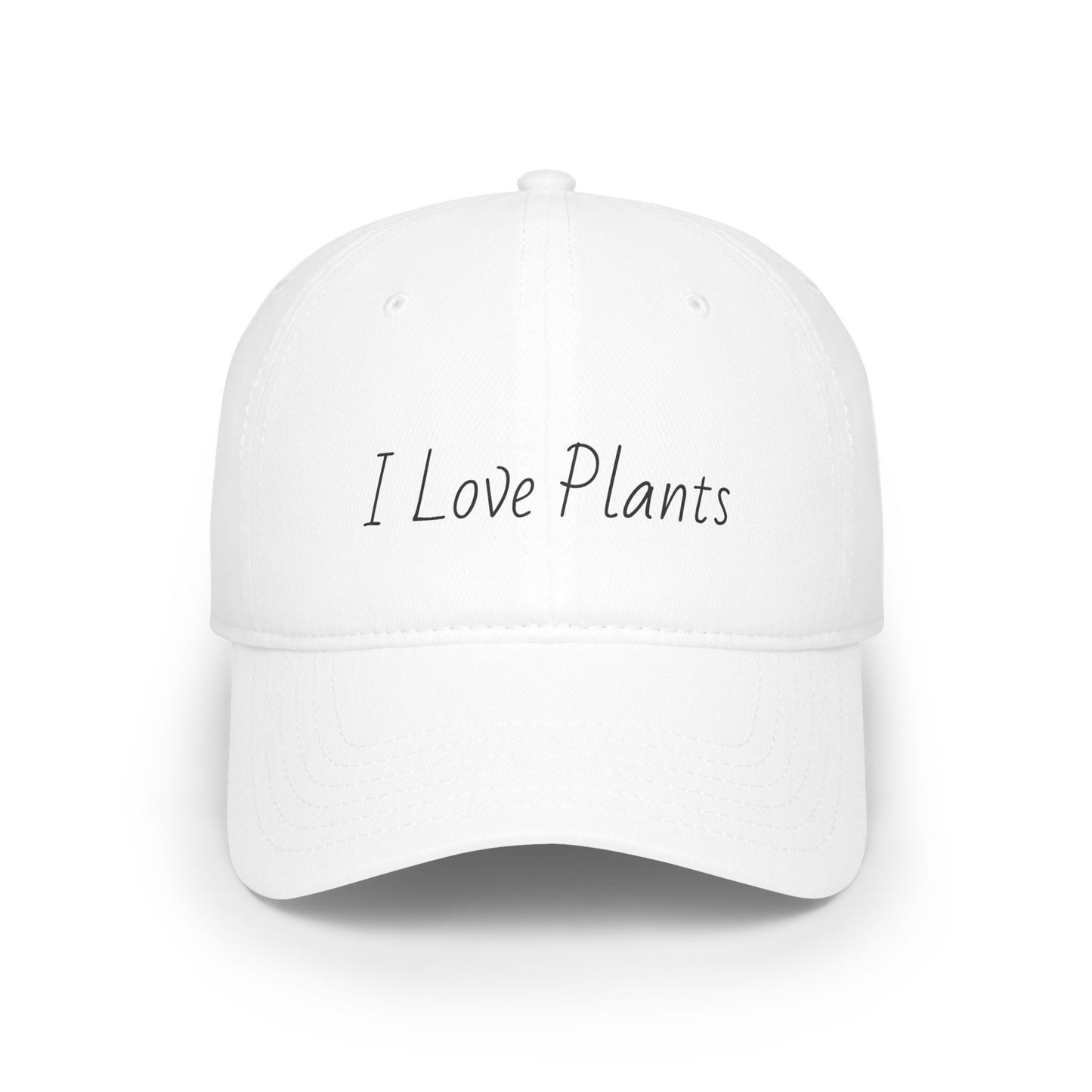 I Love Plants Low Profile Baseball Cap, Plant Lovers Gift, Gardening Hat, Casual Everyday Cap