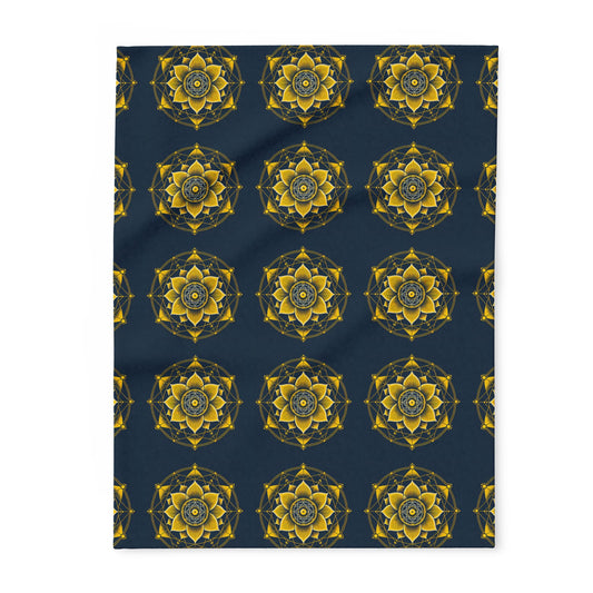 Fleece Blanket with Solar Plexus Chakra Design