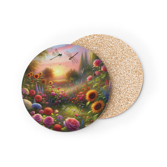 Sunset Garden Coasters, Drink Coasters, Floral Decor, Home Bar Accessories, Housewarming Gift, Nature Lover Decor
