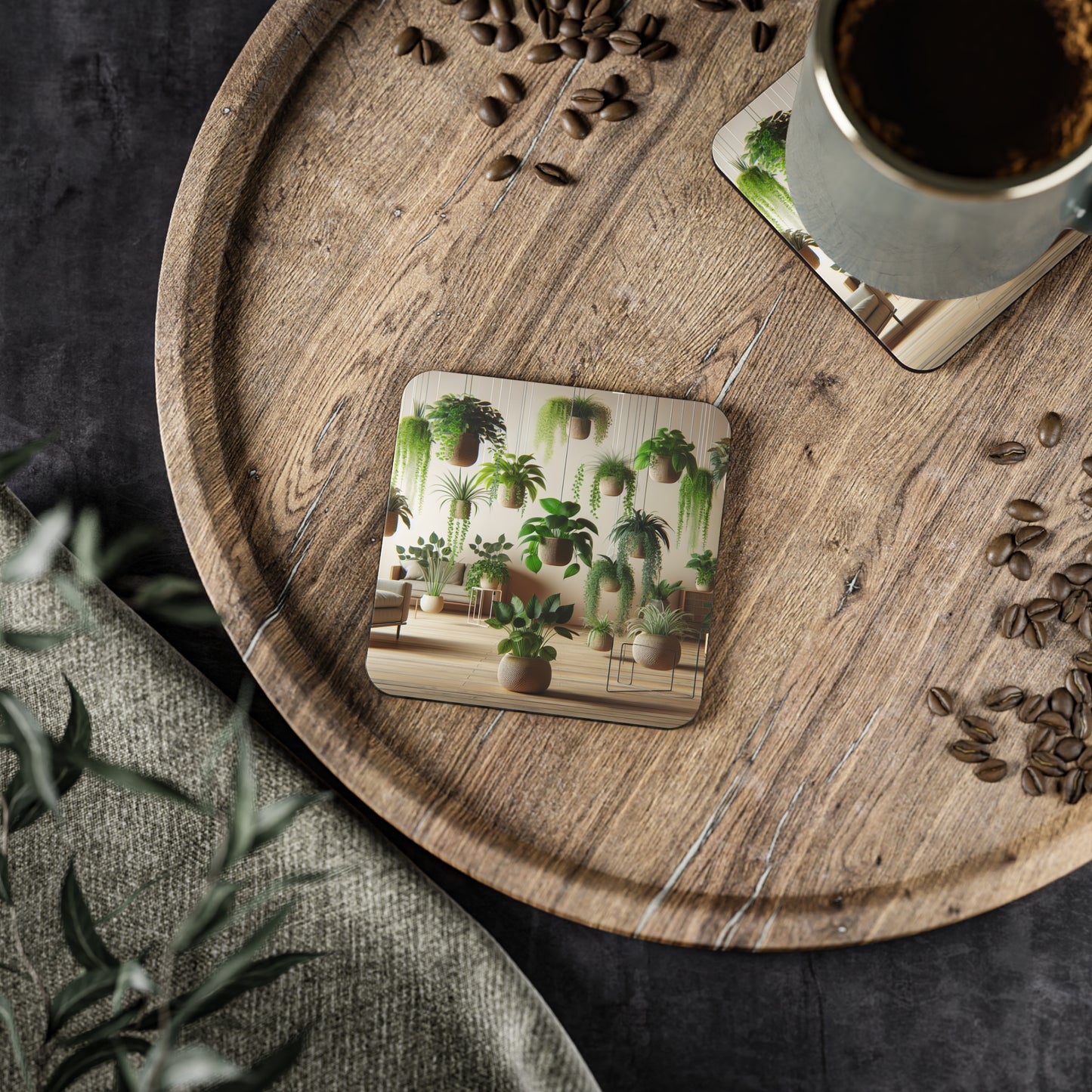 Tropical House Plants Coasters, Botanical Drink Coasters, Succulent Coasters, Plant Lover Gift, Greenery Coasters
