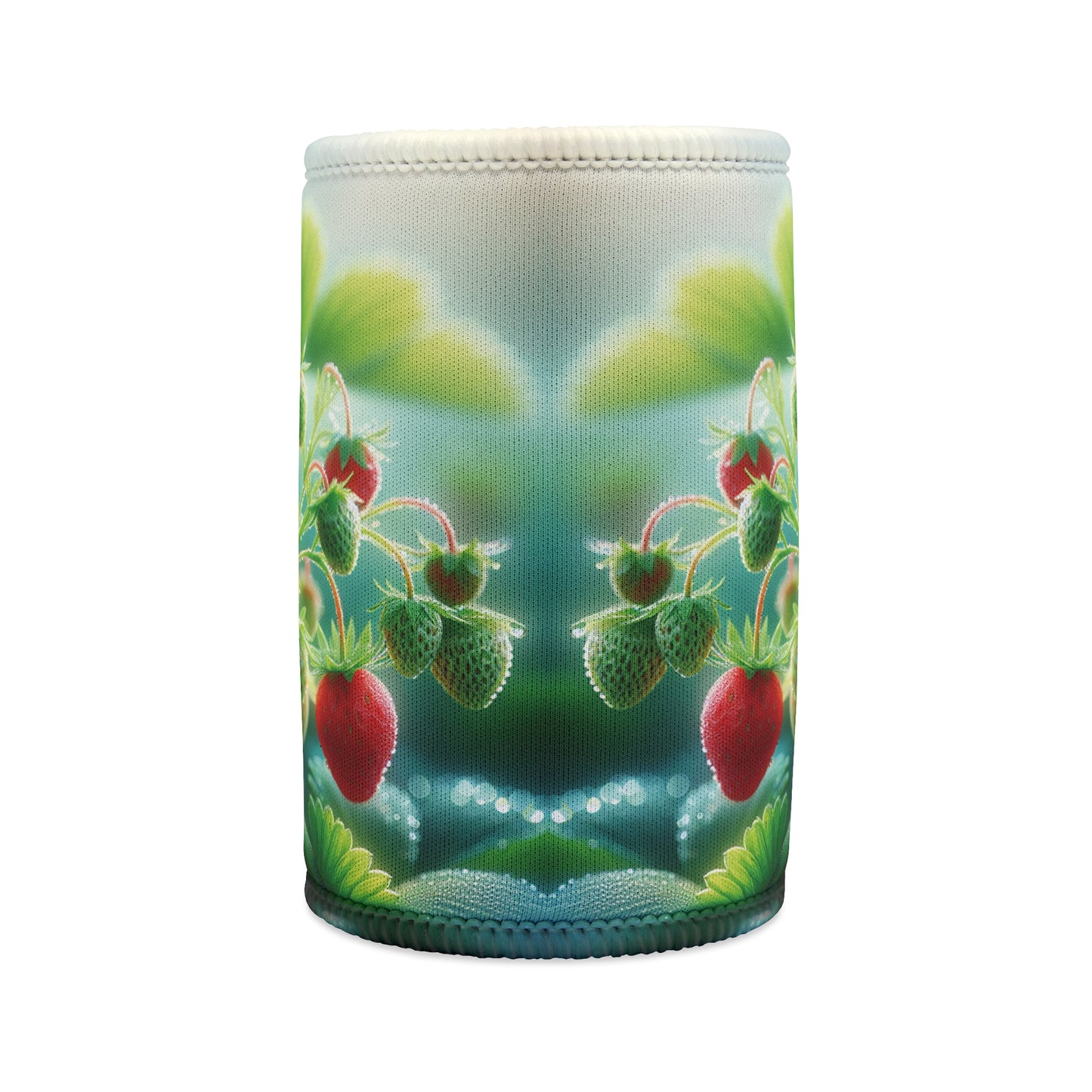 Strawberry Stubby Cooler -  Fruit themed beverage holder, Can Coozie, Drink