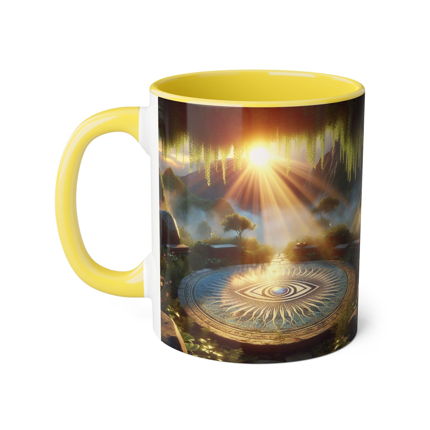 Mystical Eye Accent Mug - 11oz Coffee Cup for Mindfulness and Inspiration