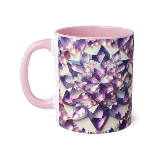 Elegant Purple Crystal Accent Mug, Unique Gift for Gem Lovers, Decorative Coffee Cup, Birthday Present, Home Office Decor