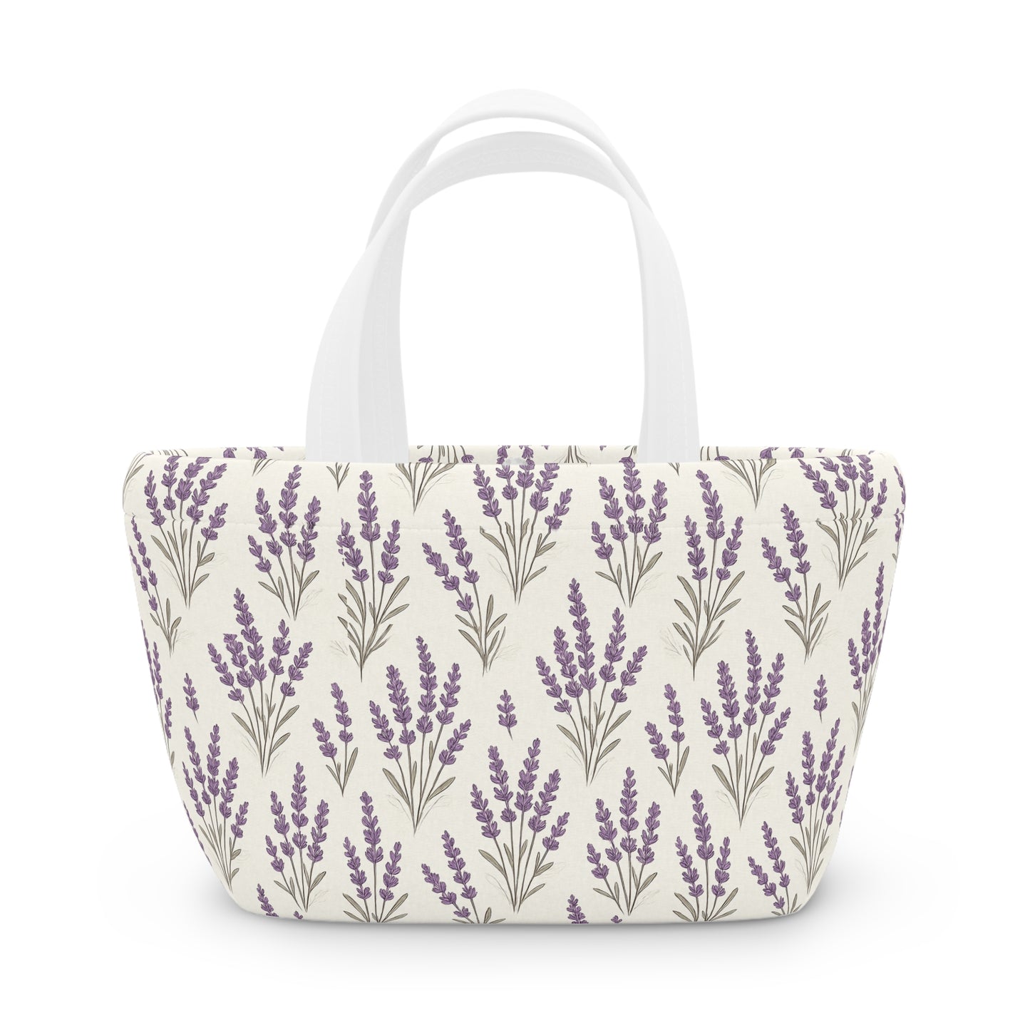 Lunch Bag: Lavender Floral Design, Insulated Tote for Work and School, Reusable Lunch Sack