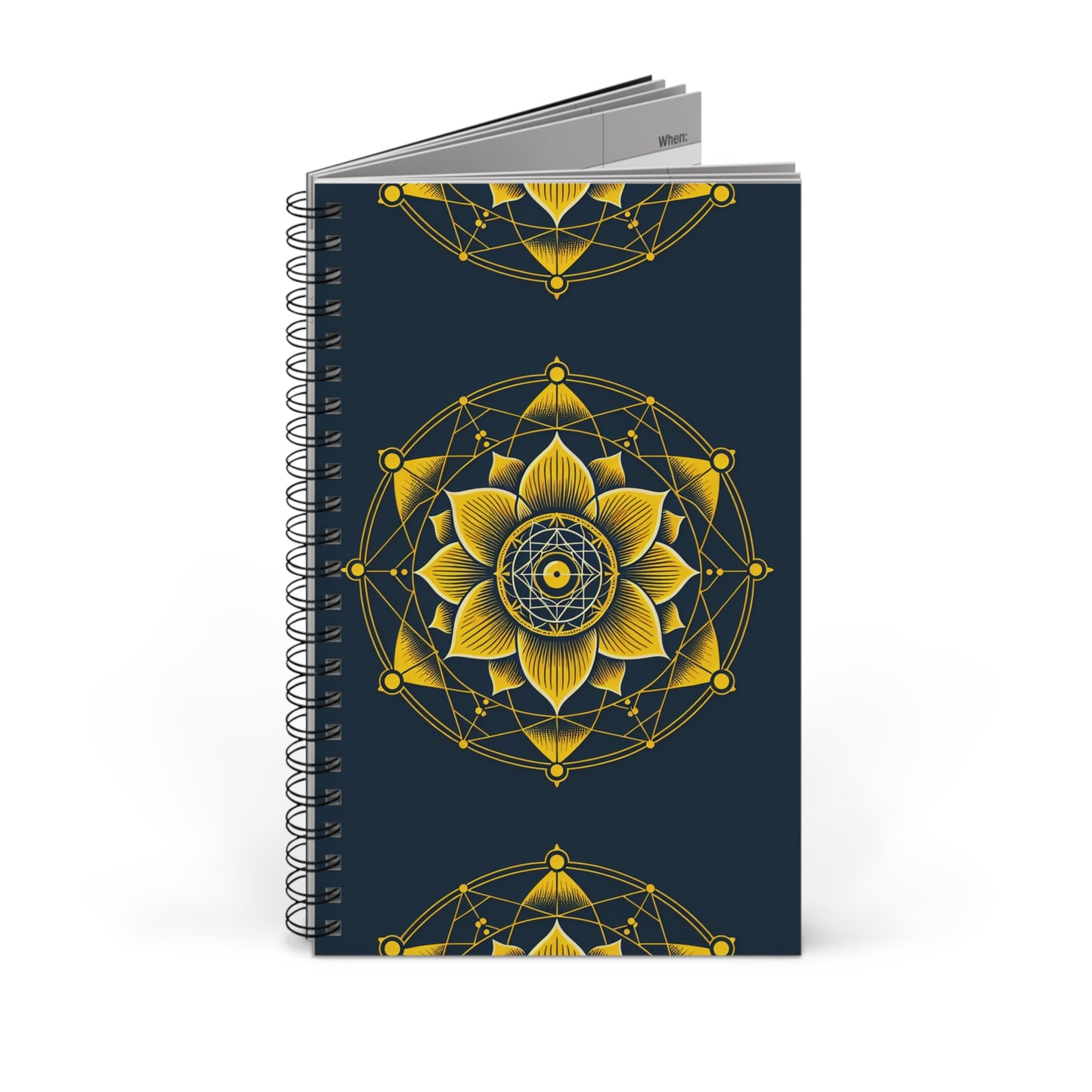 Solar Plexus Spiral Journal - Wellness Journal, Meditation Notebook, Gift for Her, Art Journal, Spiritual Writing