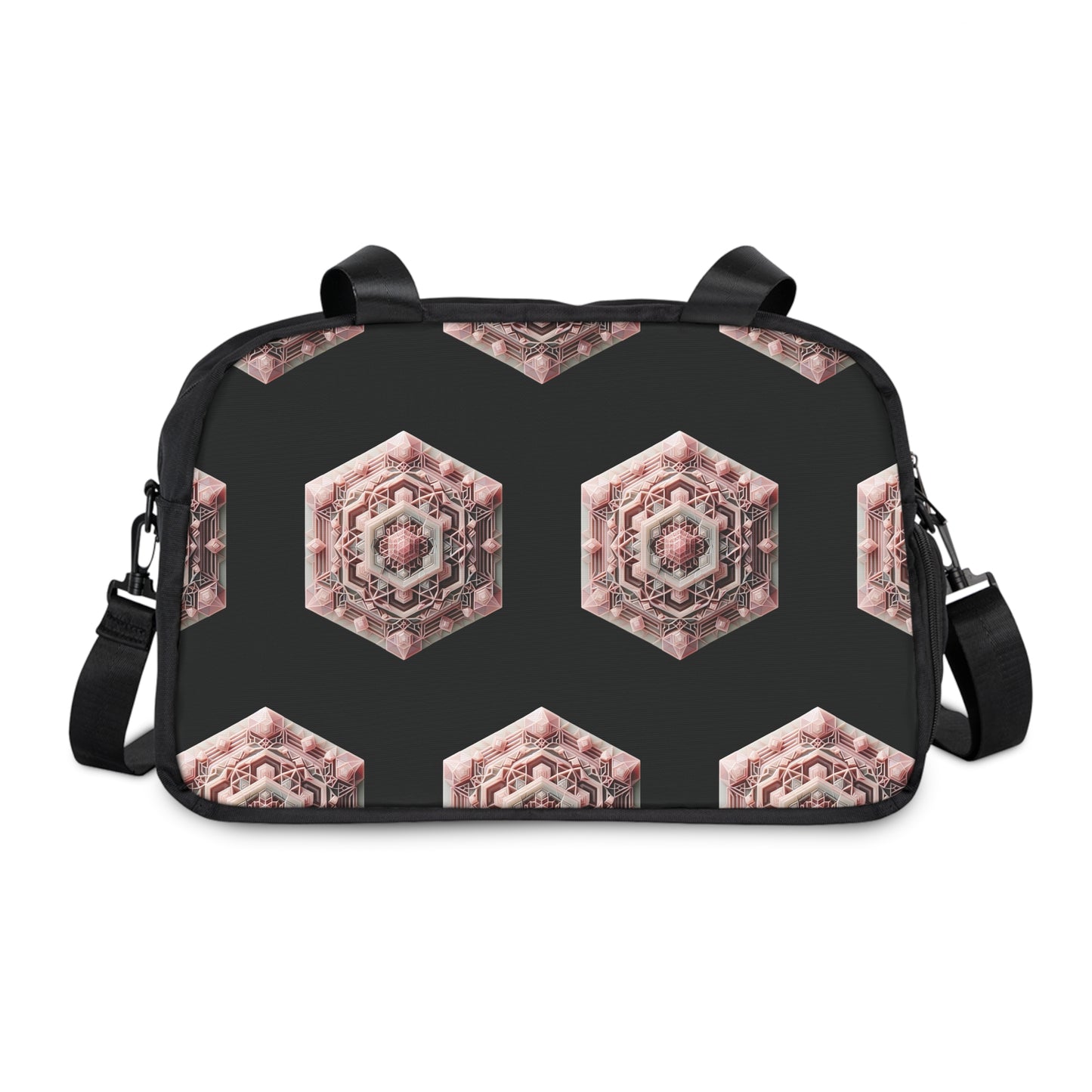 Fitness Handbag - Rose Quartz Geometric Design