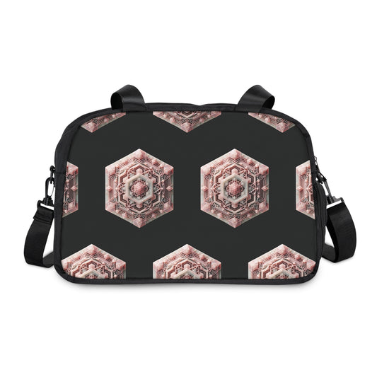 Fitness Handbag - Rose Quartz Geometric Design