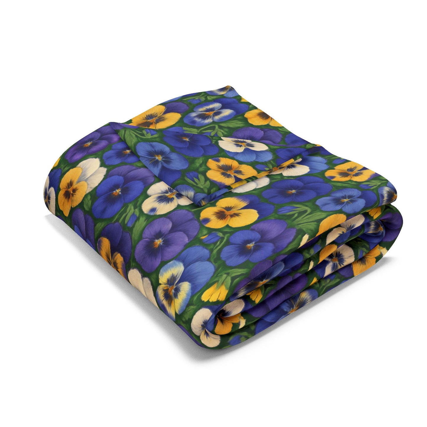 Pansy Floral Arctic Fleece Blanket — Cozy Botanical Throw