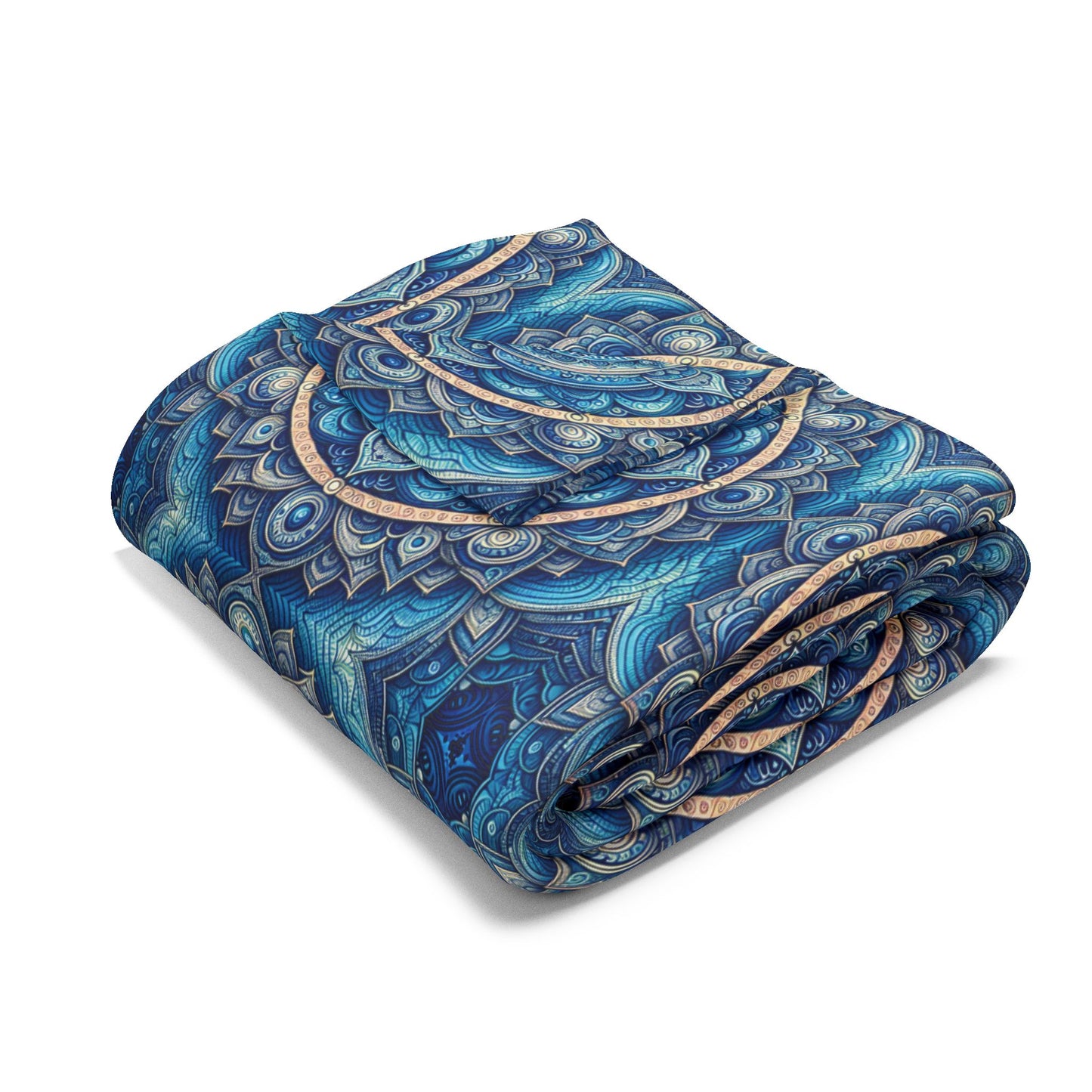 Fleece Blanket with Throat Chakra Design
