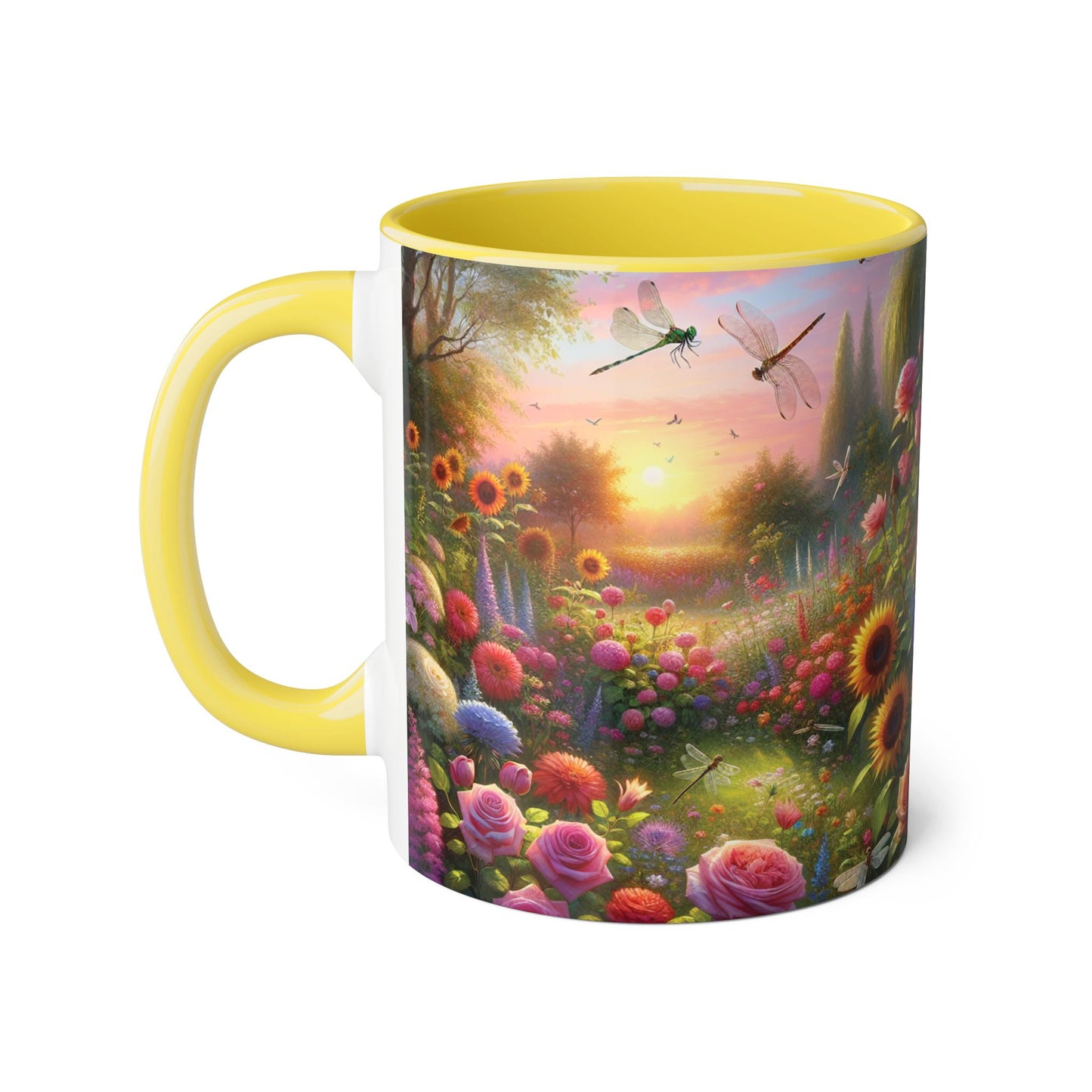Whimsical Dragonfly Accent Mug, Colorful Nature Coffee Cup, Garden Lover Gift, Outdoor Enthusiast Ceramic, Perfect for Spring