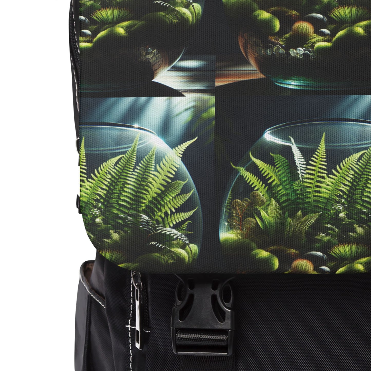 Green Fern Terrarium Shoulder Backpack