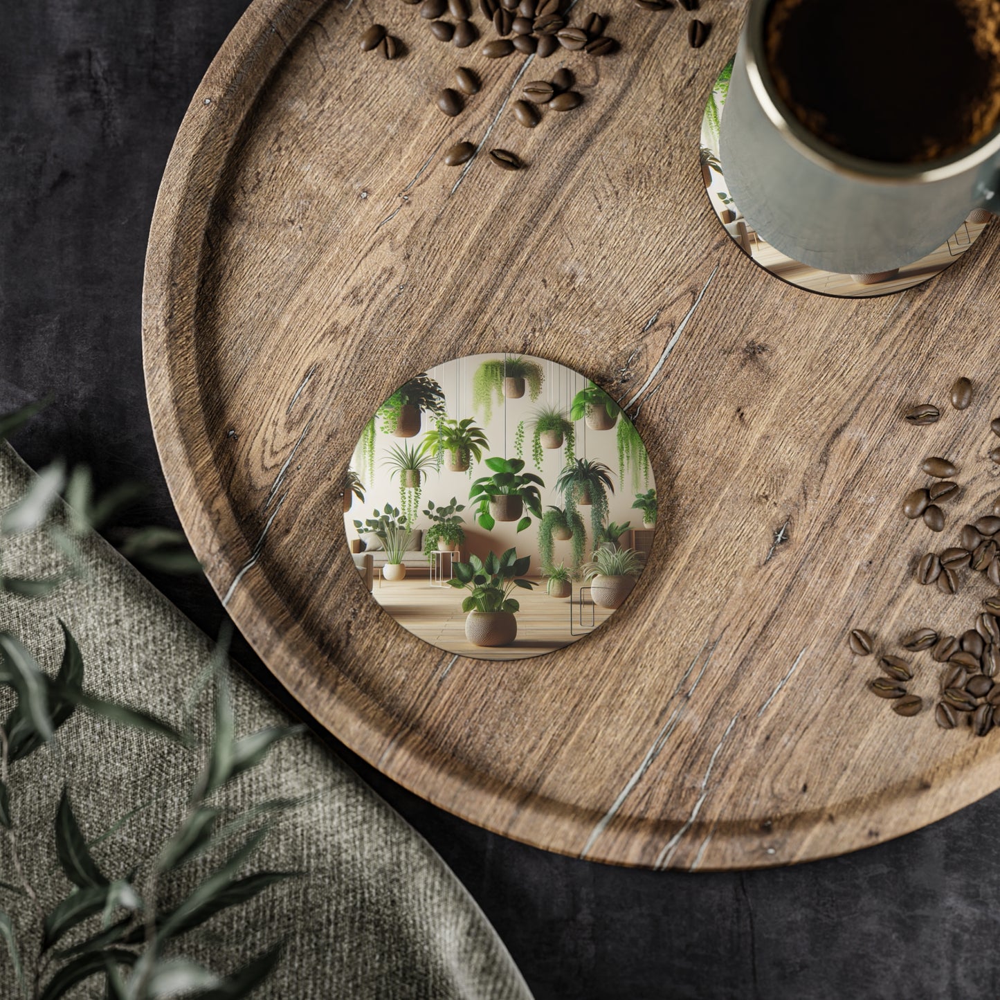 Tropical House Plants Coasters, Botanical Drink Coasters, Succulent Coasters, Plant Lover Gift, Greenery Coasters