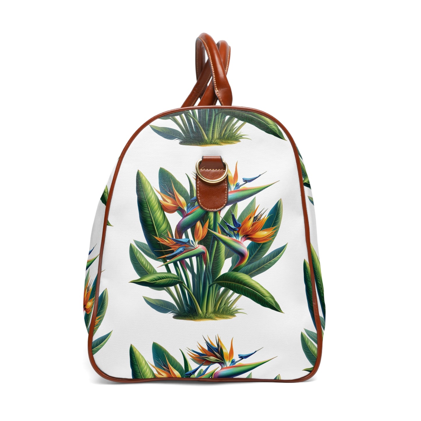 Waterproof Travel Bag, Bird of Paradise Plant, Floral Weekend Duffle, Botanical Carry-On, Nature Lover Gift, Summer Vacation