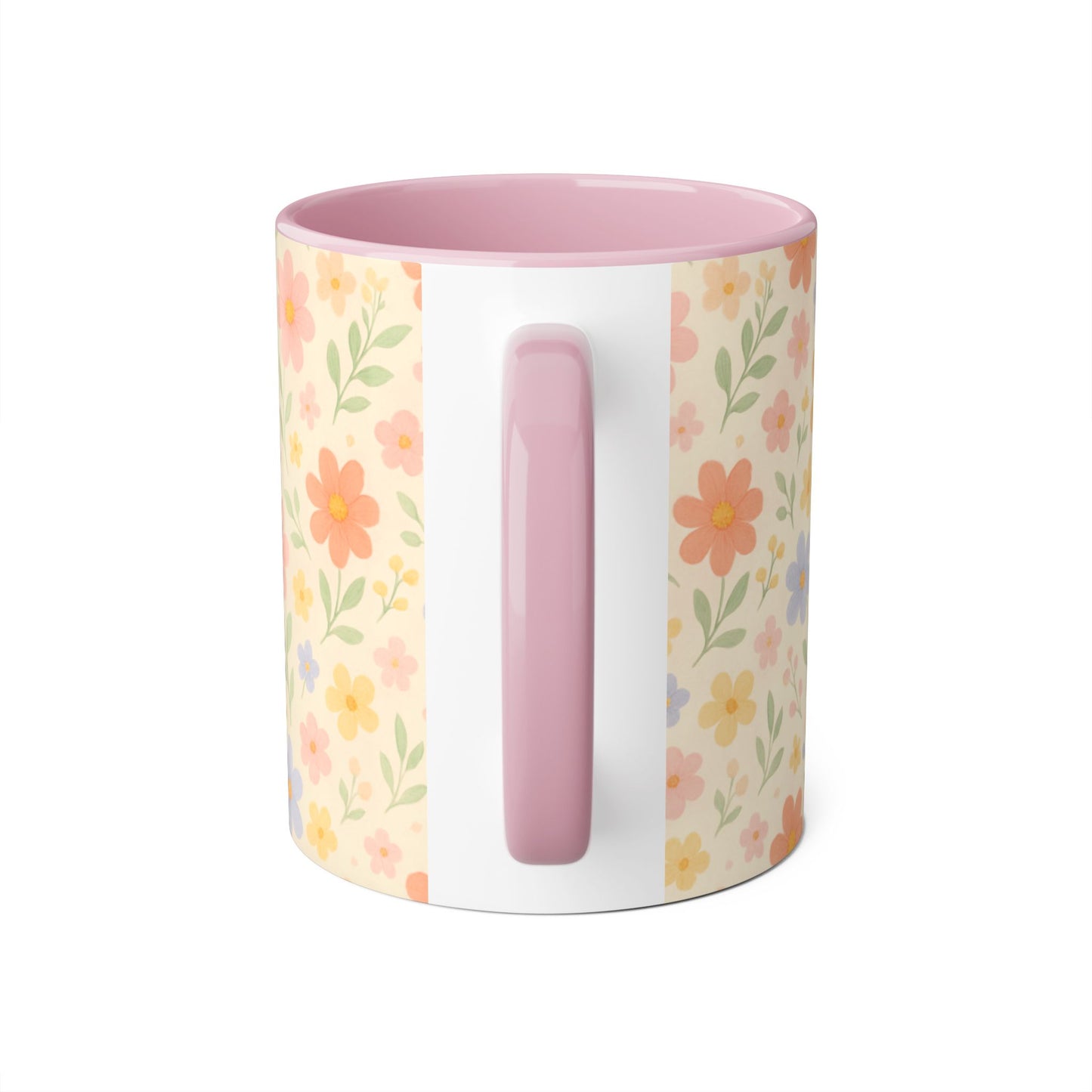Dainty Floral Accent Mug, Elegant Flower Coffee Cup, Tea Mug, Floral Kitchen Decor, Gift for Her, Botanical Mug