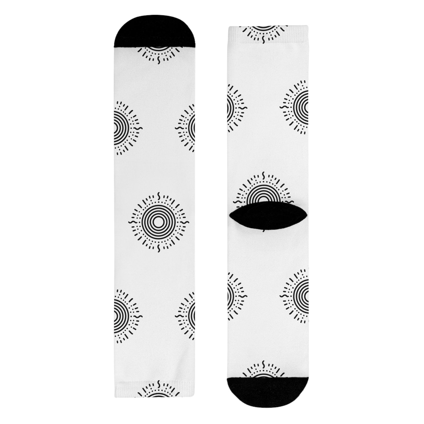 Sun Minimalist Sublimation Crew Socks, Footwear, Accessories, Gift, Trendy, Cute, Fashion, Bright, Colorful, Casual