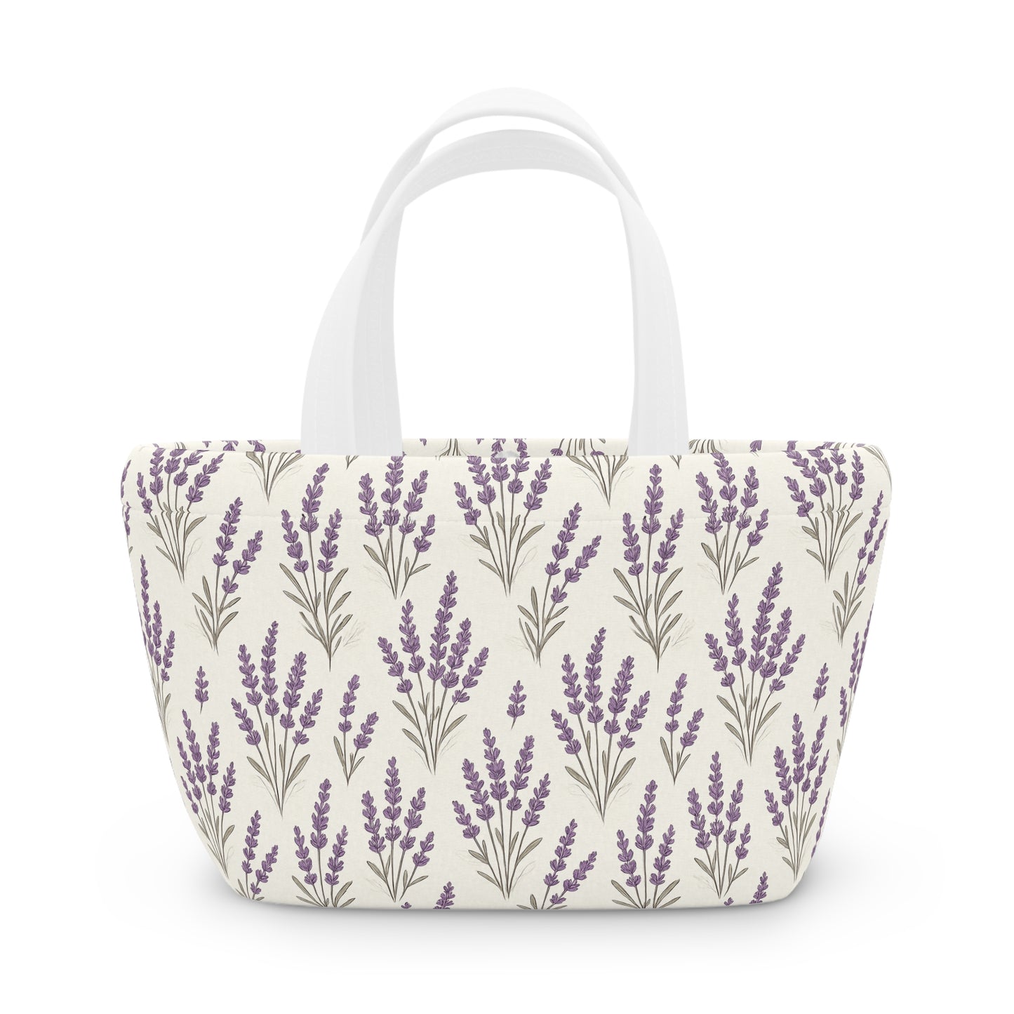 Lunch Bag: Lavender Floral Design, Insulated Tote for Work and School, Reusable Lunch Sack