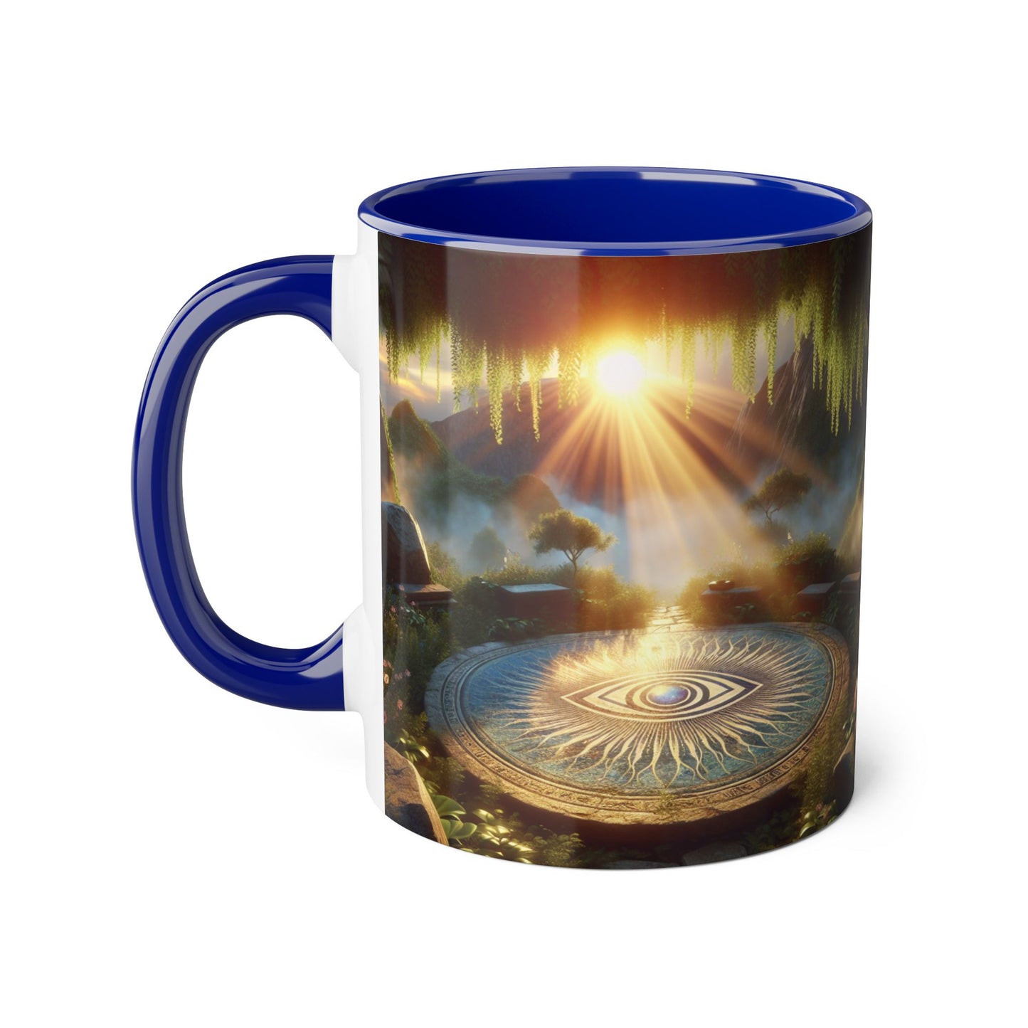 Mystical Eye Accent Mug - 11oz Coffee Cup for Mindfulness and Inspiration