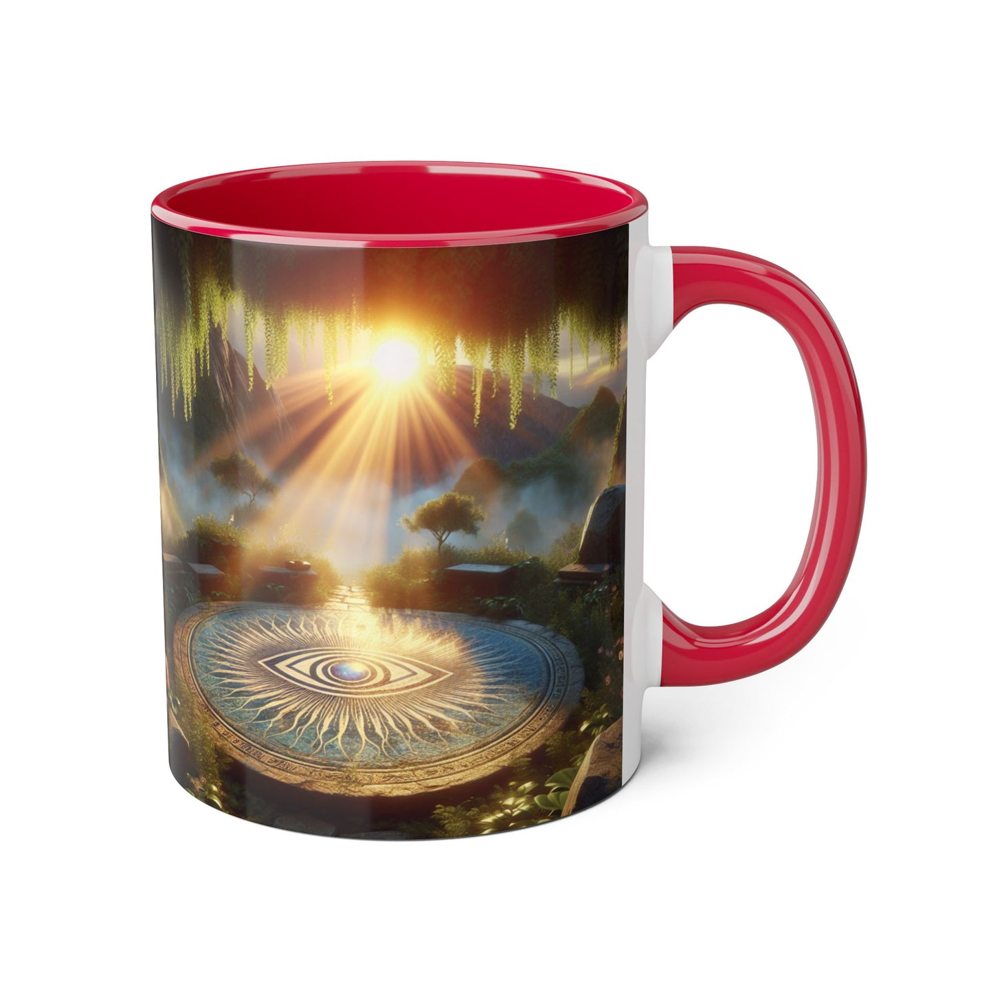 Mystical Eye Accent Mug - 11oz Coffee Cup for Mindfulness and Inspiration