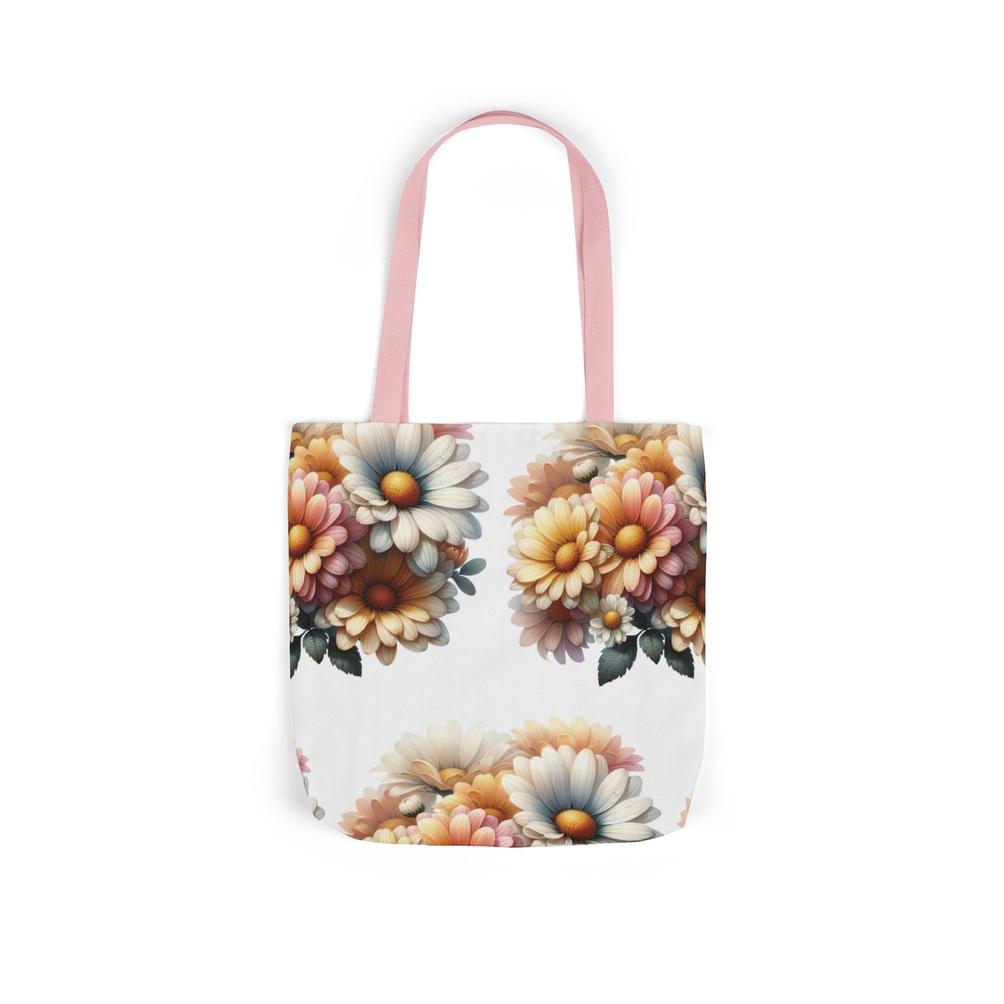 Floral Canvas Tote Bag with 5-Color Straps - Stylish