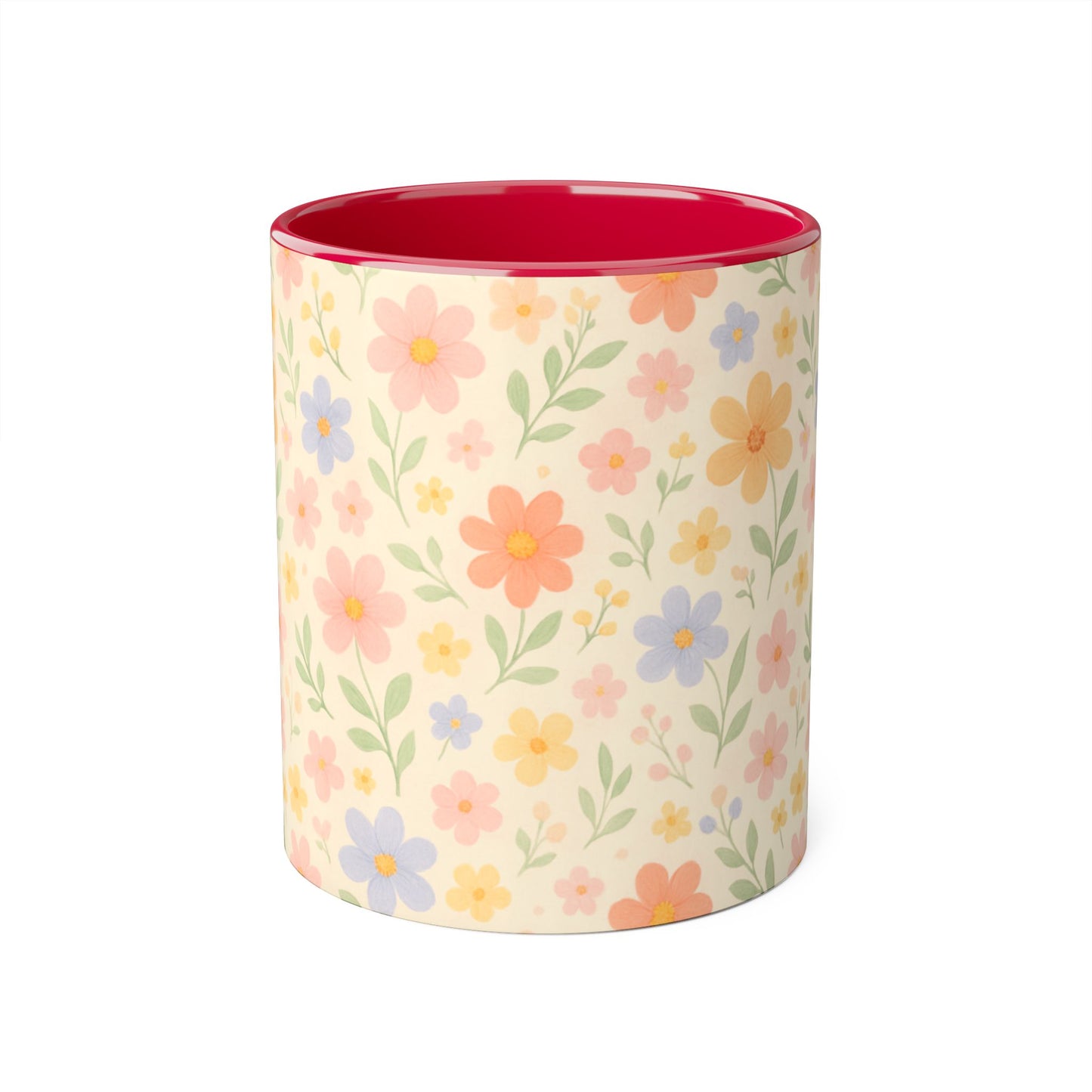 Dainty Floral Accent Mug, Elegant Flower Coffee Cup, Tea Mug, Floral Kitchen Decor, Gift for Her, Botanical Mug