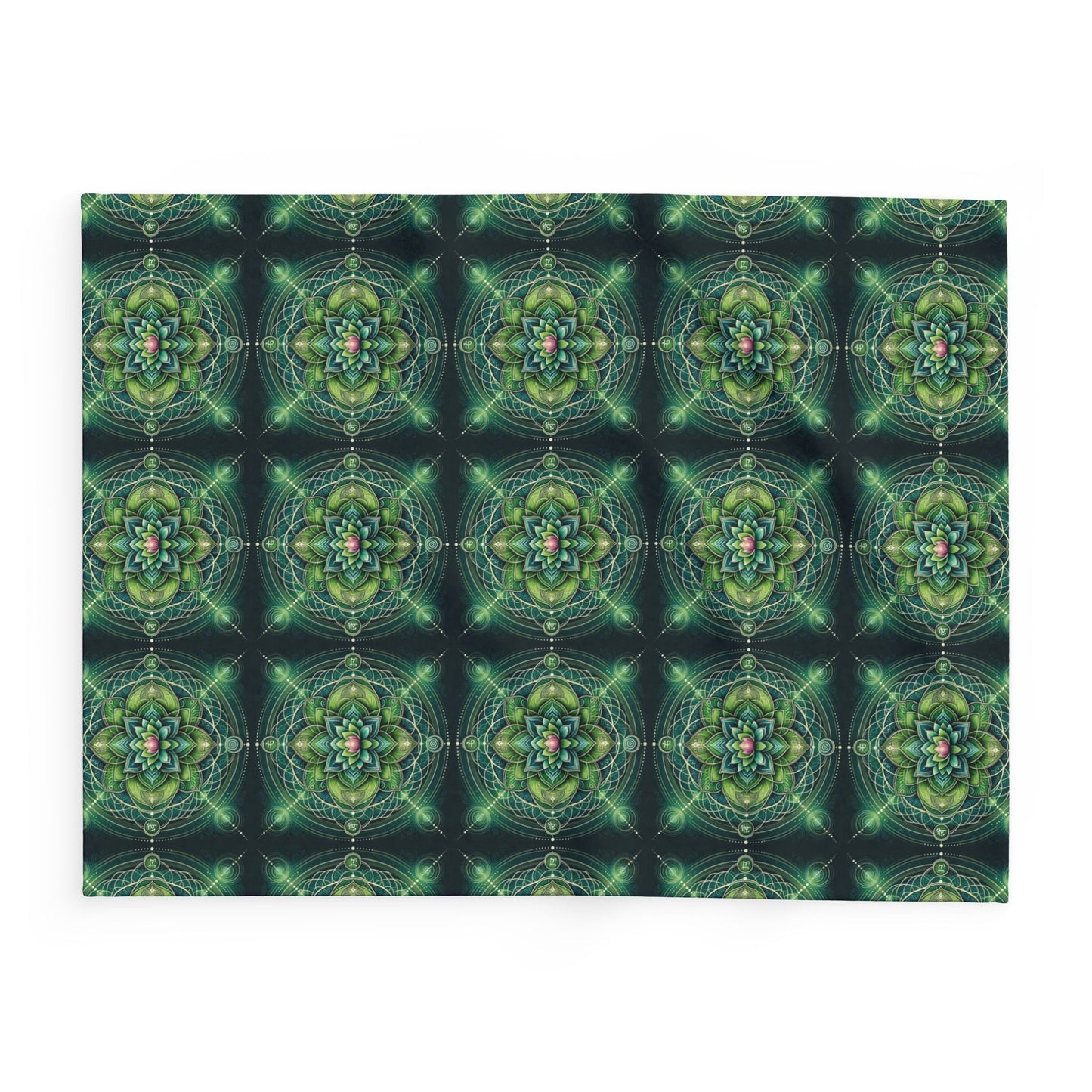 Fleece Blanket with Heart Chakra Design
