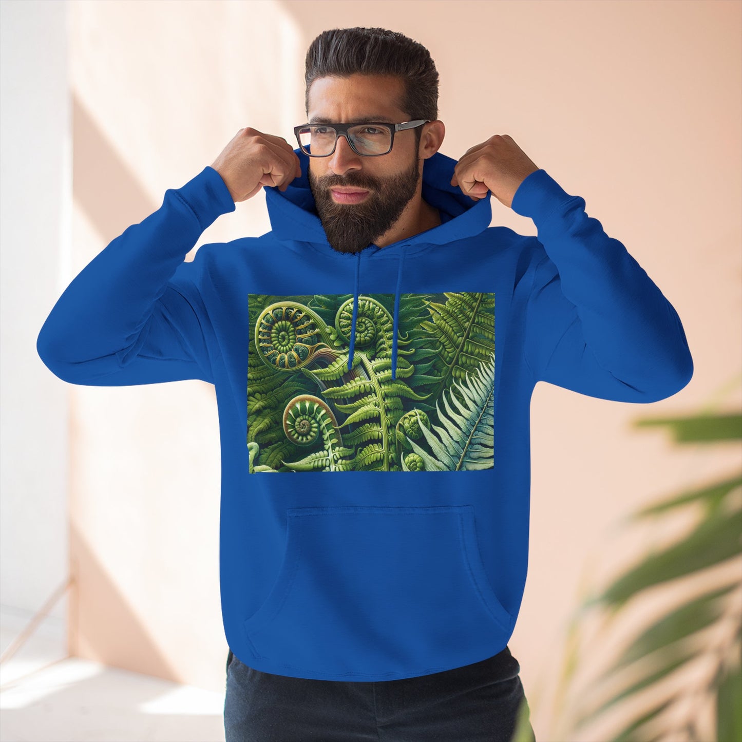 Nature-Inspired Three-Panel Fleece Hoodie for Outdoor Enthusiasts