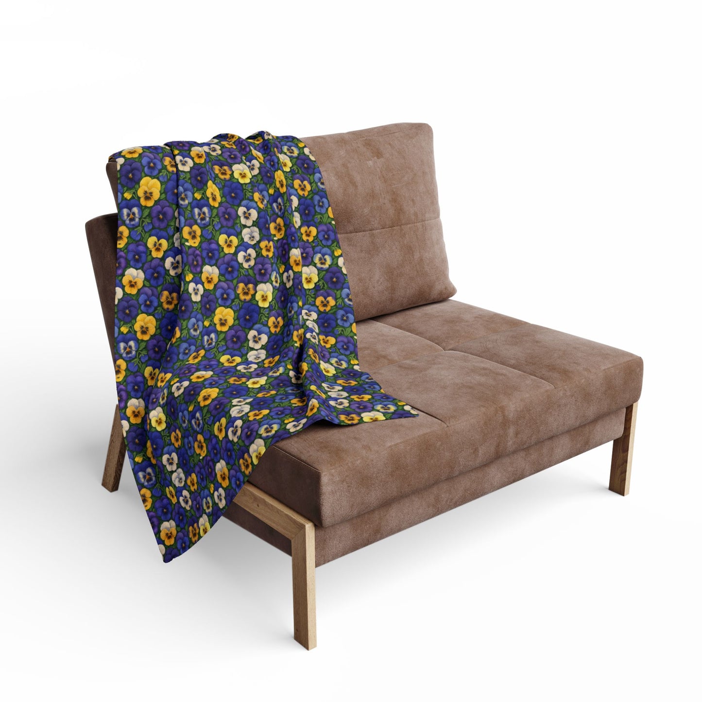 Pansy Floral Arctic Fleece Blanket — Cozy Botanical Throw