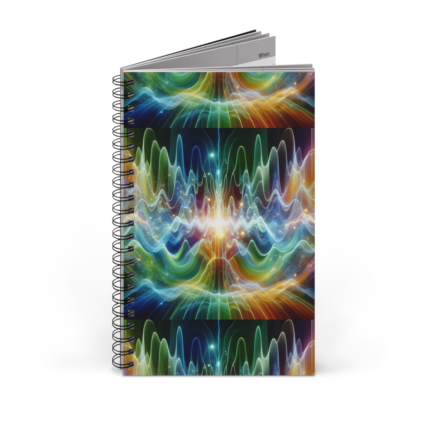 Frequency Waves Spiral Journal -  Meditation Diary, Healing Journal, Mindfulness Planner, Sacred Geometry Notepad