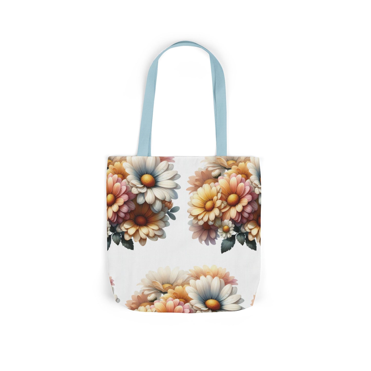Floral Canvas Tote Bag with 5-Color Straps - Stylish