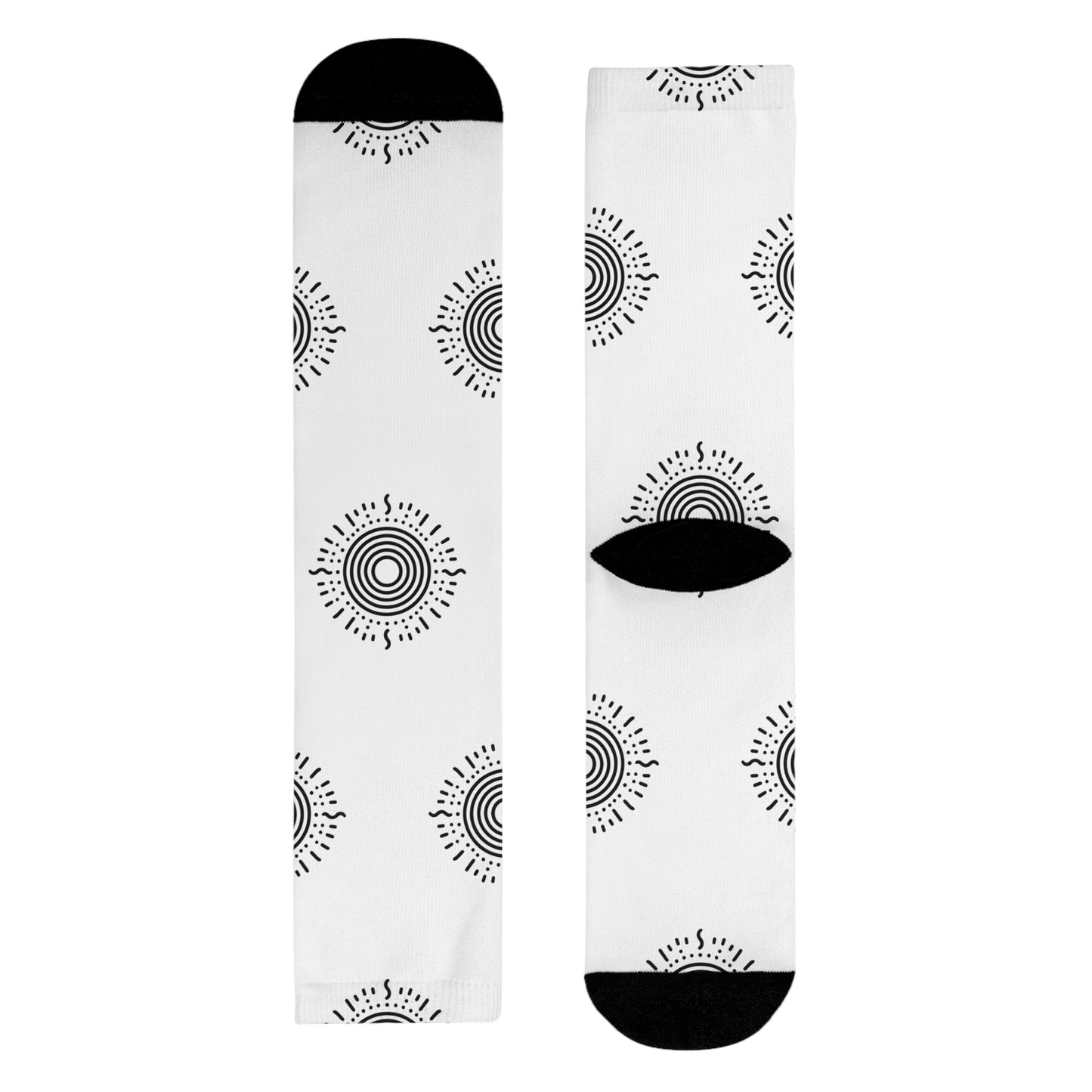 Sun Minimalist Sublimation Crew Socks, Footwear, Accessories, Gift, Trendy, Cute, Fashion, Bright, Colorful, Casual