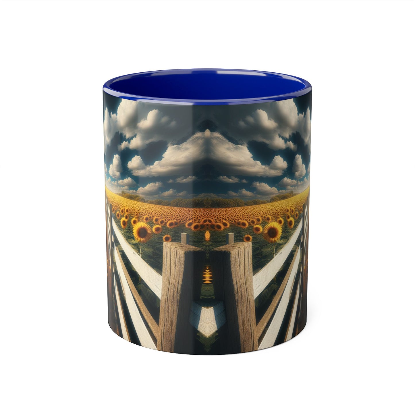 Sunflower Field Accent Mug - 11oz Windmill Design for Nature Lovers