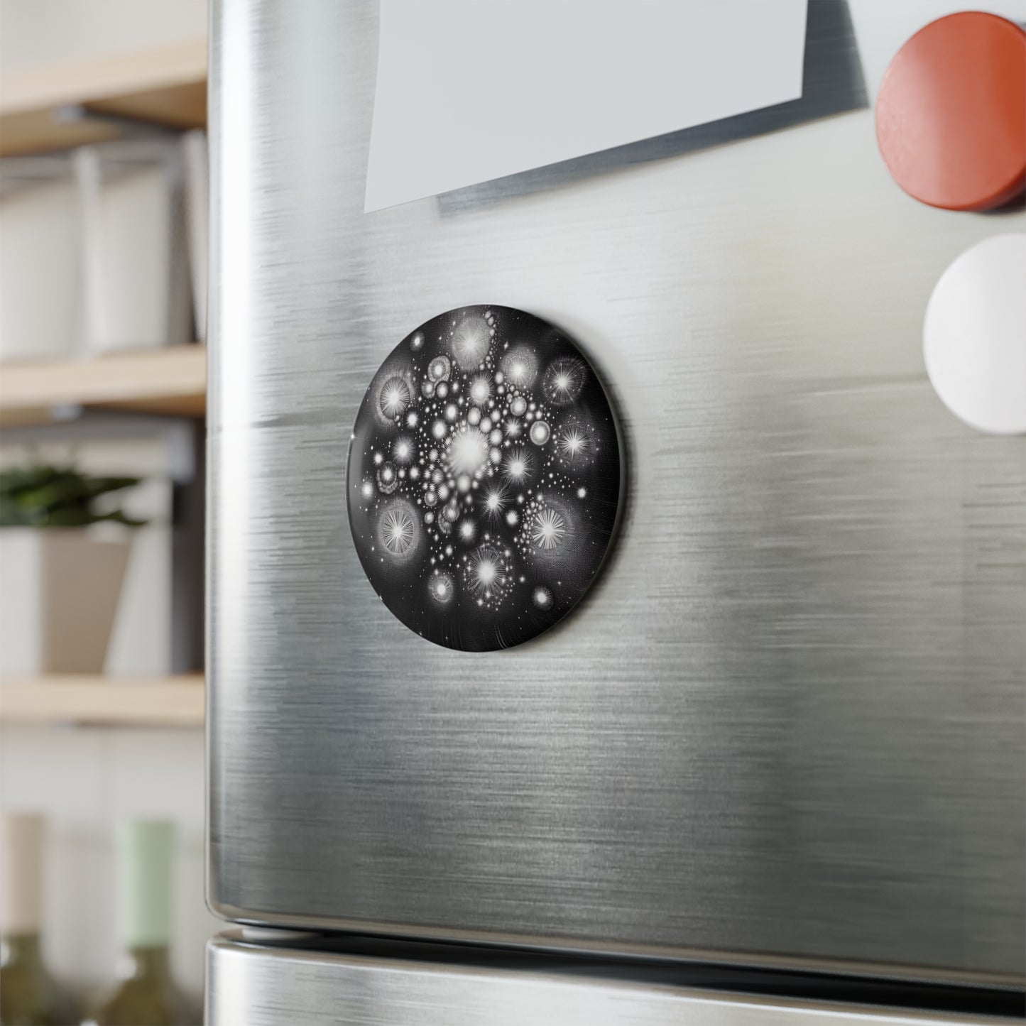 Button Magnet - star cluster design, Round, 1 & 10 pcs pack, Fridge Magnet, Celestial Gift, Galaxy Decor, Outer Space Magnet, Astronomy Gift