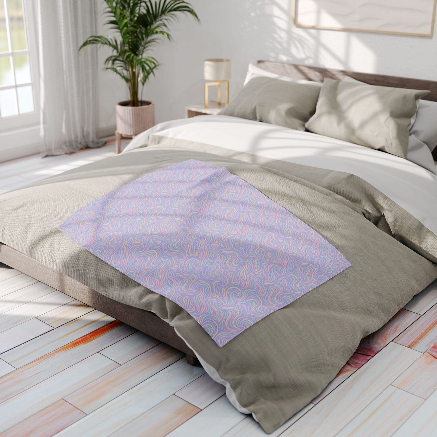Pastel Swirl Arctic Fleece Blanket — Soft Cozy Throw for Home & Gifting