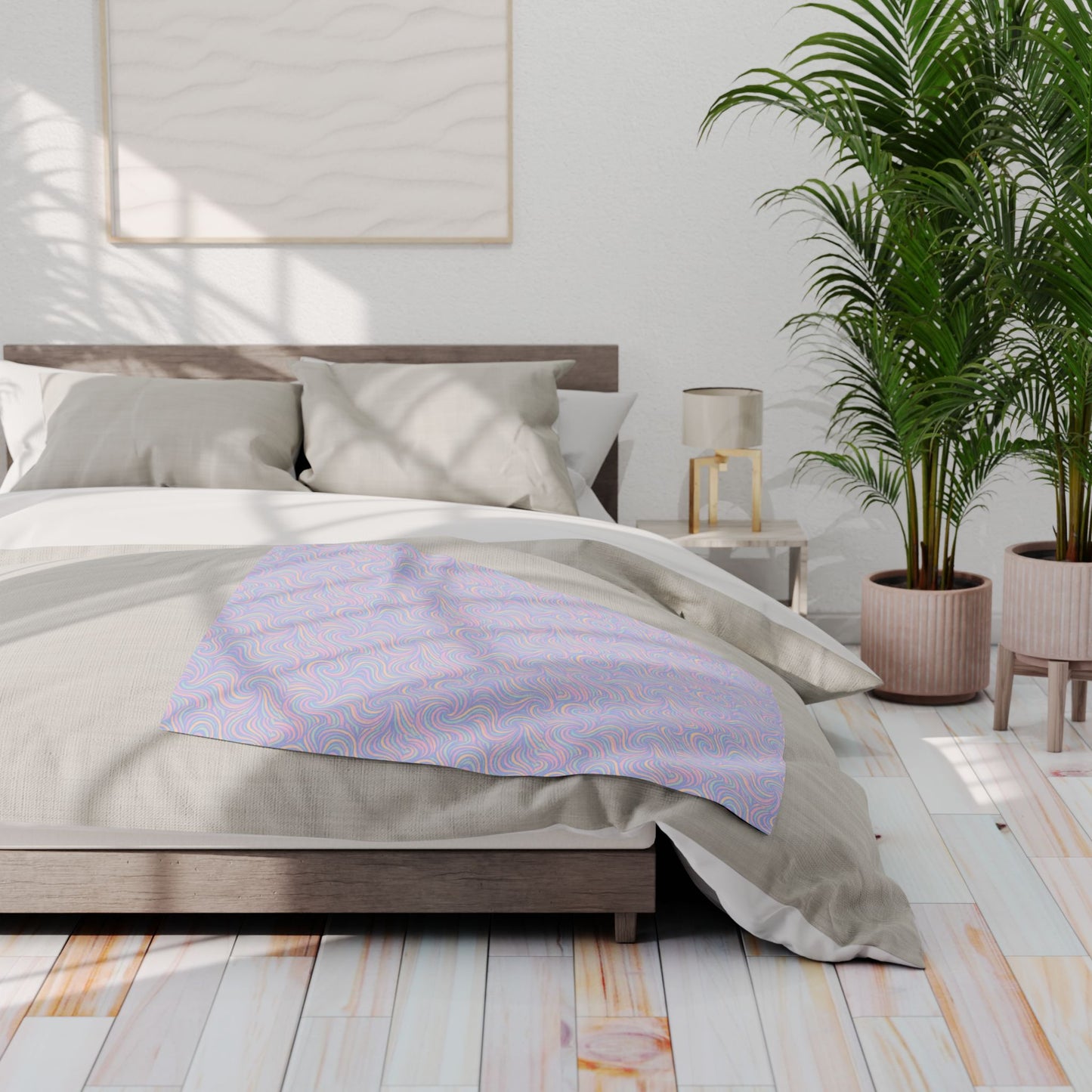 Pastel Swirl Arctic Fleece Blanket — Soft Cozy Throw for Home & Gifting