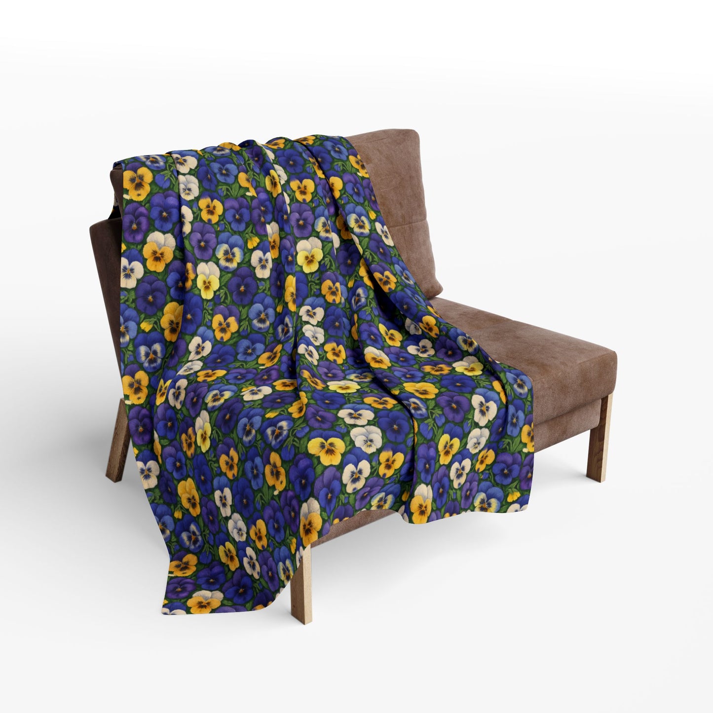 Pansy Floral Arctic Fleece Blanket — Cozy Botanical Throw