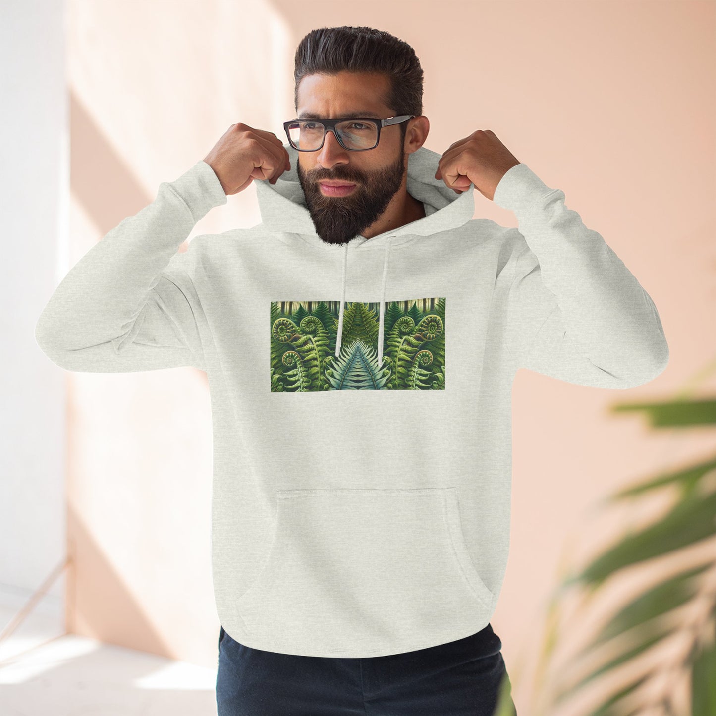 Nature-Inspired Three-Panel Fleece Hoodie for Outdoor Enthusiasts