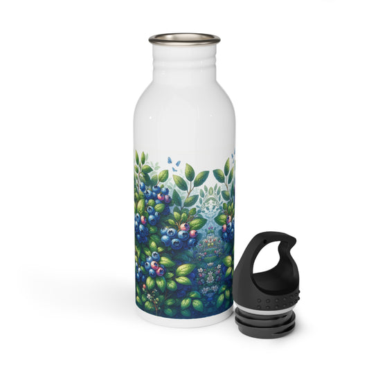 Stainless Steel Water Bottle - Blueberries Design, Fruit Lover Gift, Reusable Bottle, Gym Accessories, Hydration Tracker,